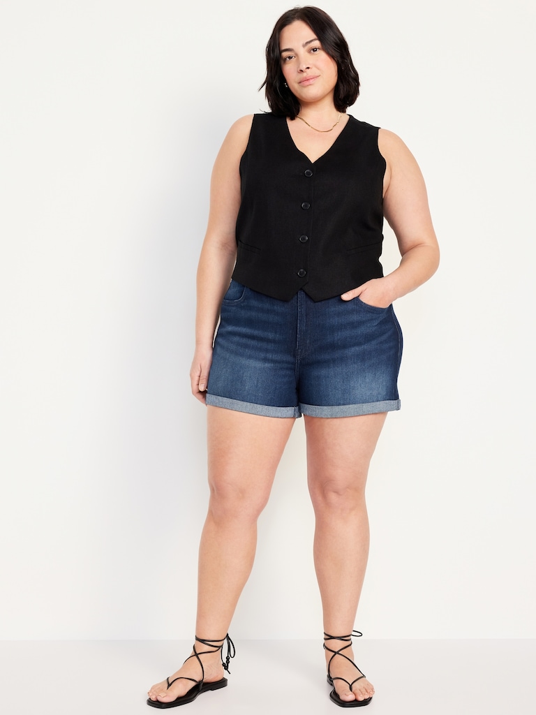High-Waisted Wow Jean Shorts -- 3-inch inseam