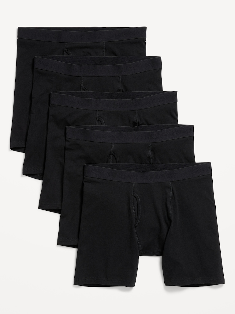 5-Pack Soft-Washed Boxer Briefs -- 6.25-inch inseam