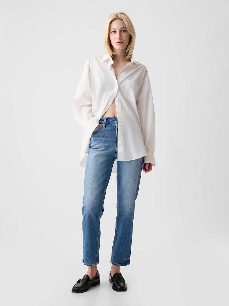High Rise Cheeky Straight Jeans