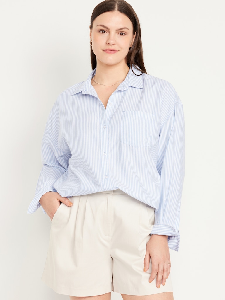 Oversized Button-Down Boyfriend Shirt