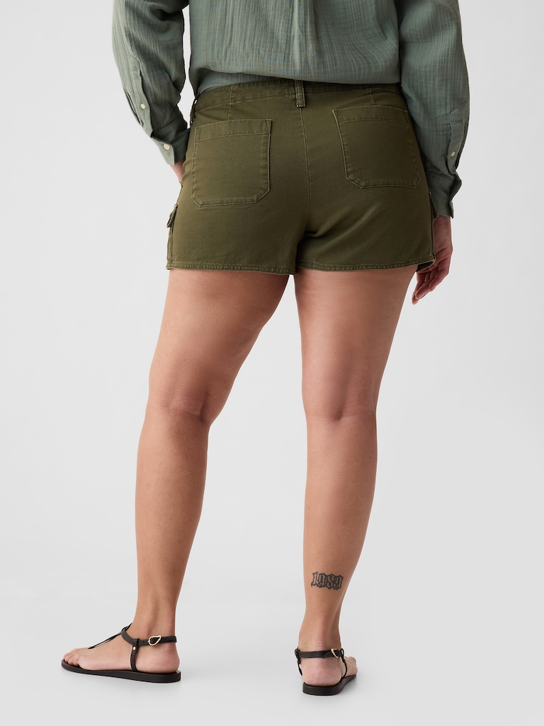 3" Low Rise Y2K Cargo Shorts