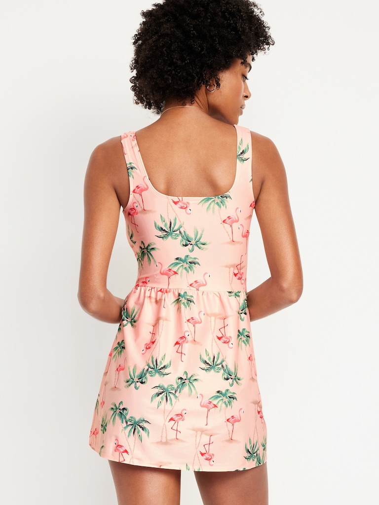 Matte Side-Tie Swim Dress