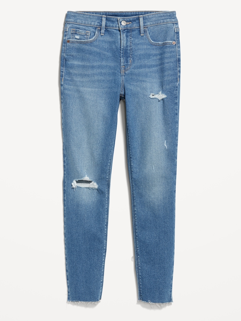 High-Waisted Rockstar Super-Skinny Ankle Jeans