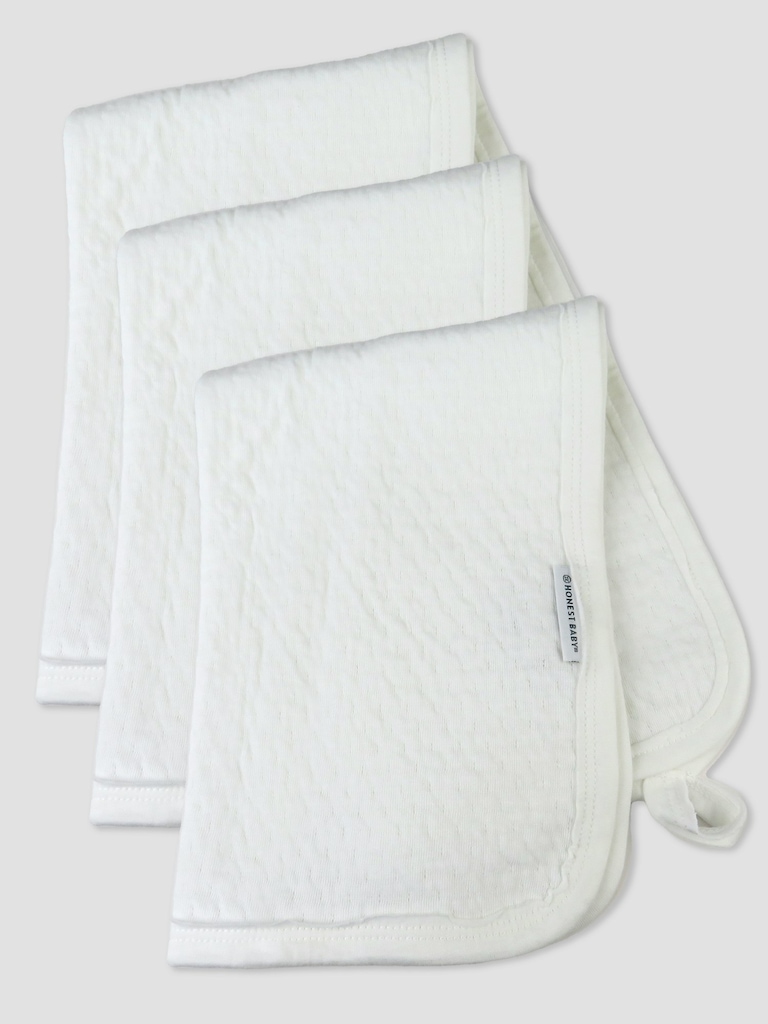 Honest Baby Clothing 3 Pack Organic Cotton Matelasse Burp Cloth