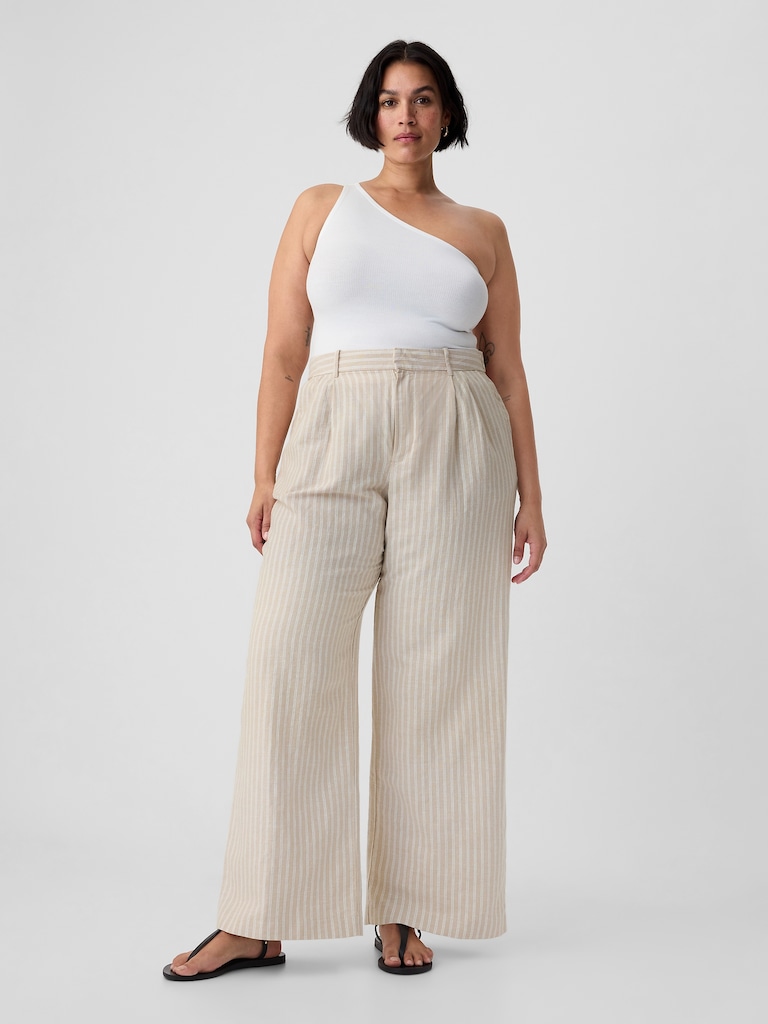 365 High Rise Linen-Cotton Trousers