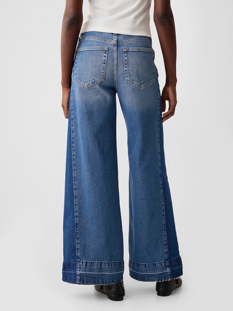 High Rise Stride Wide-Leg Jeans