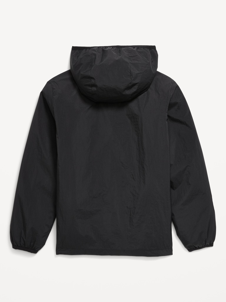 Hooded Zip-Front Water-Resistant Jacket for Boys