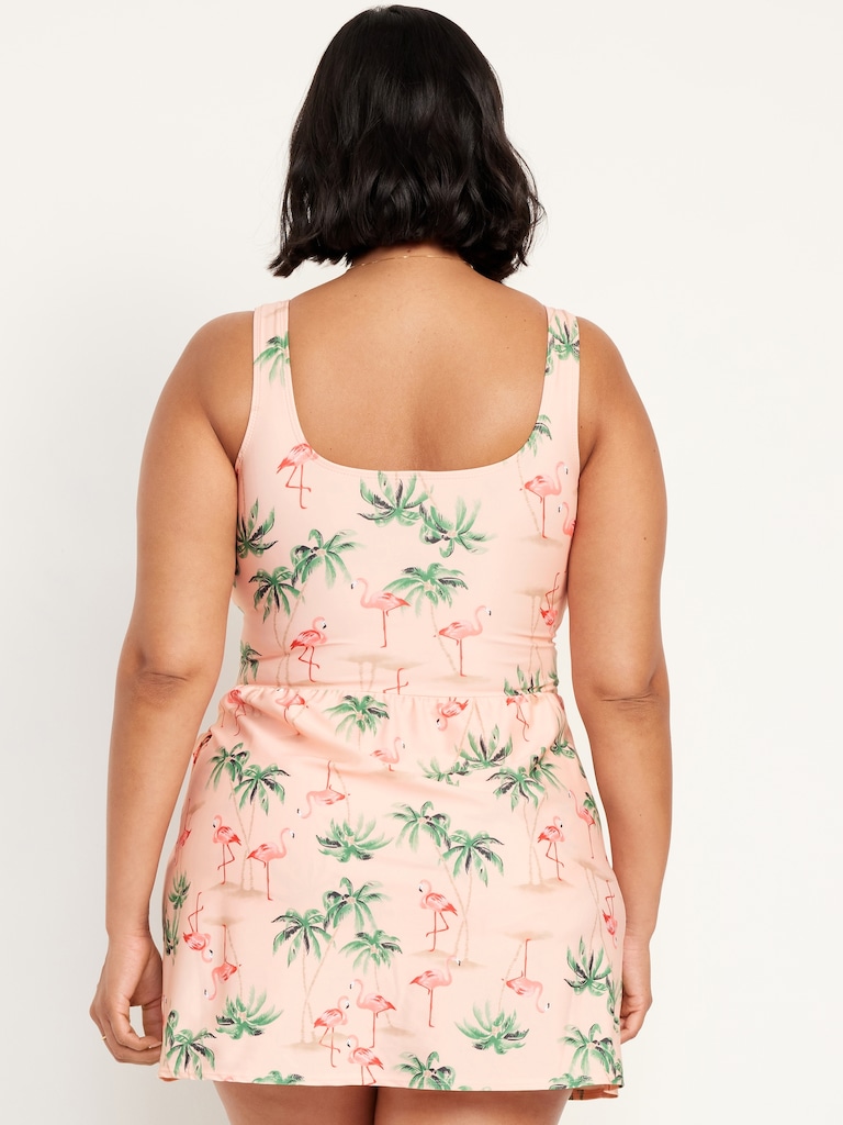 Matte Side-Tie Swim Dress