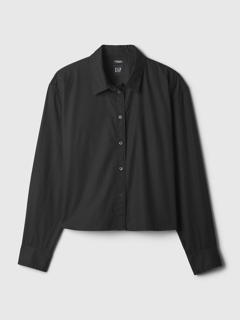Organic Cotton Poplin Crop Shirt