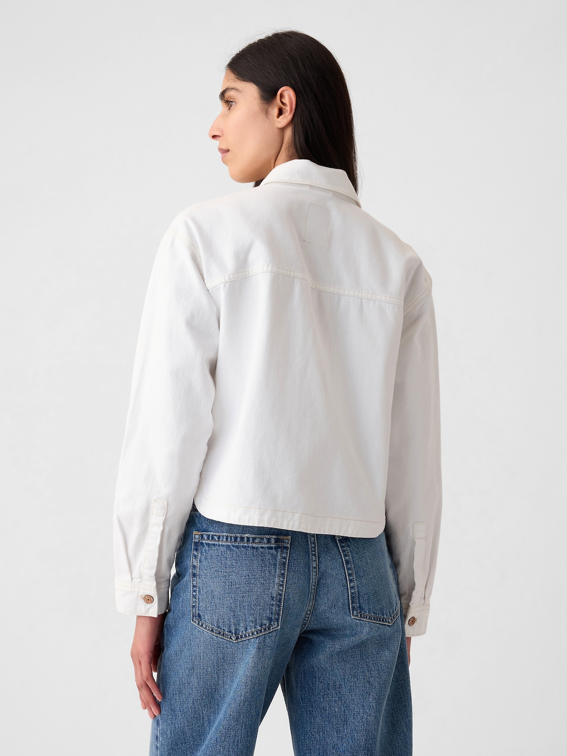 Denim Crop Shirt Jacket