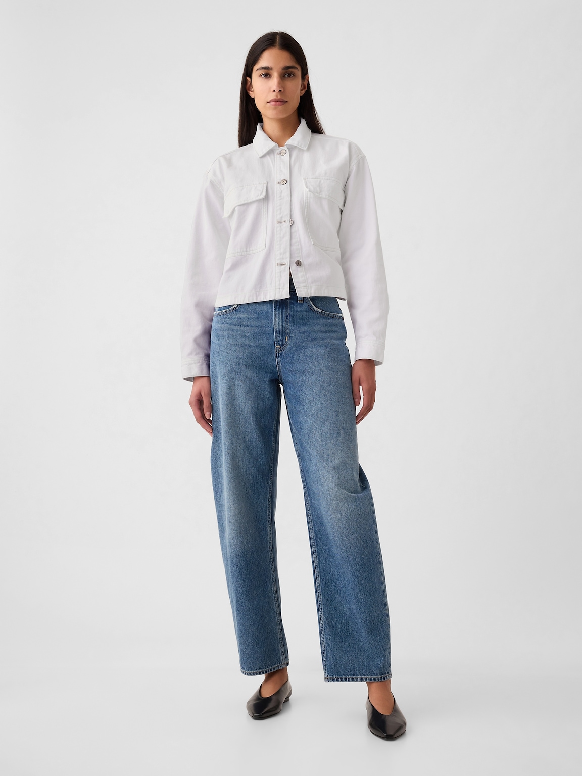 Denim Crop Shirt Jacket