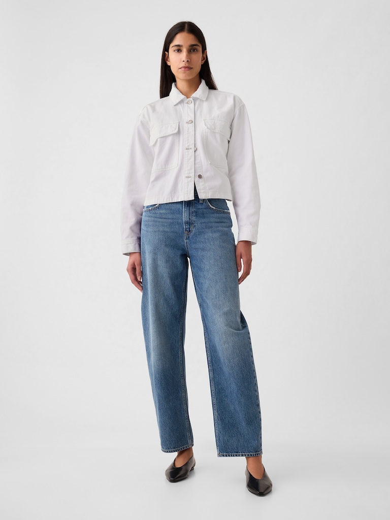 Denim Crop Shirt Jacket