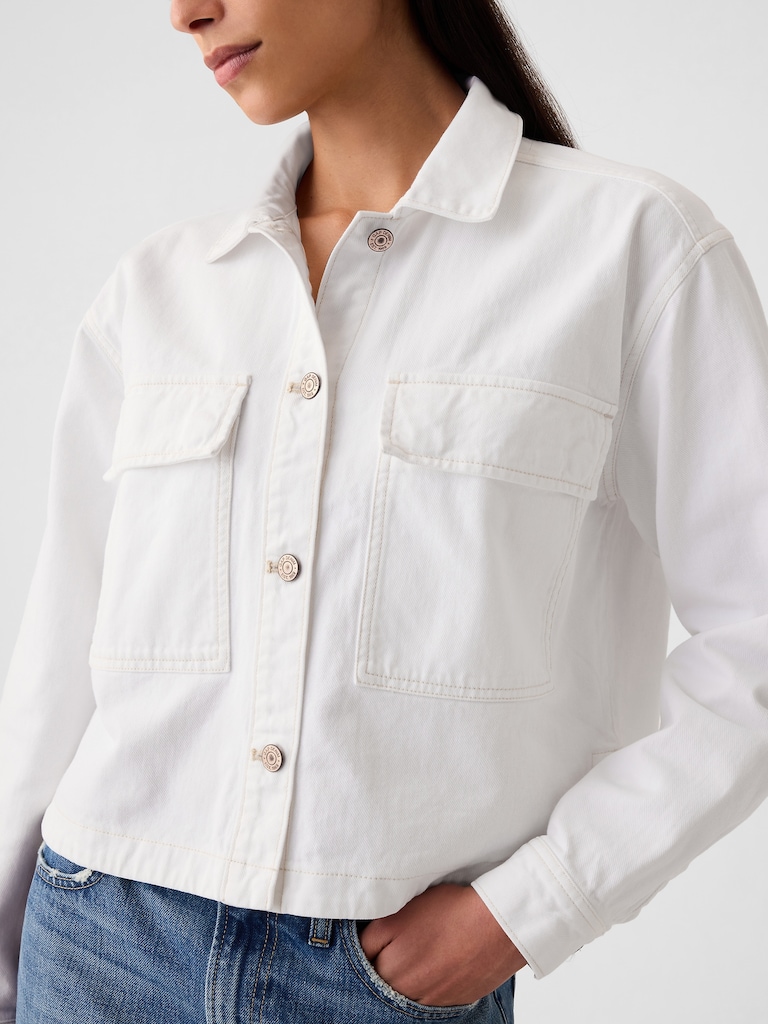 Denim Crop Shirt Jacket
