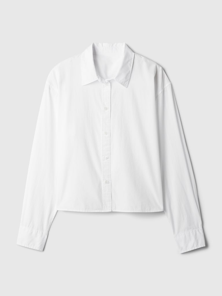 Organic Cotton Poplin Crop Shirt