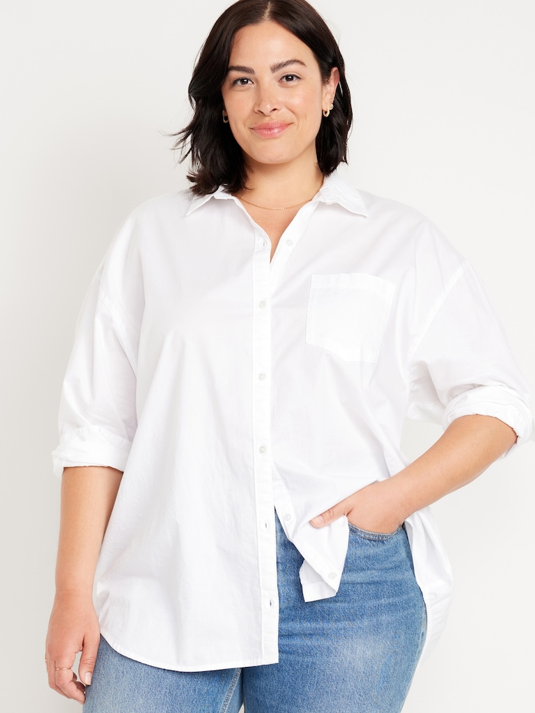 Oversized Button-Down Boyfriend Shirt