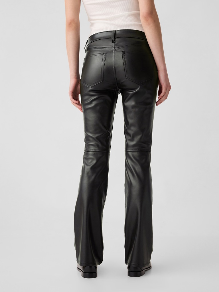 Mid Rise Baby Boot Vegan-Leather Pants
