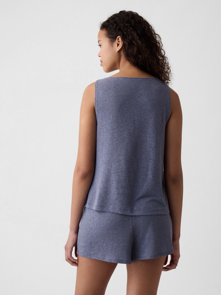 Linen-Blend PJ Tank Top