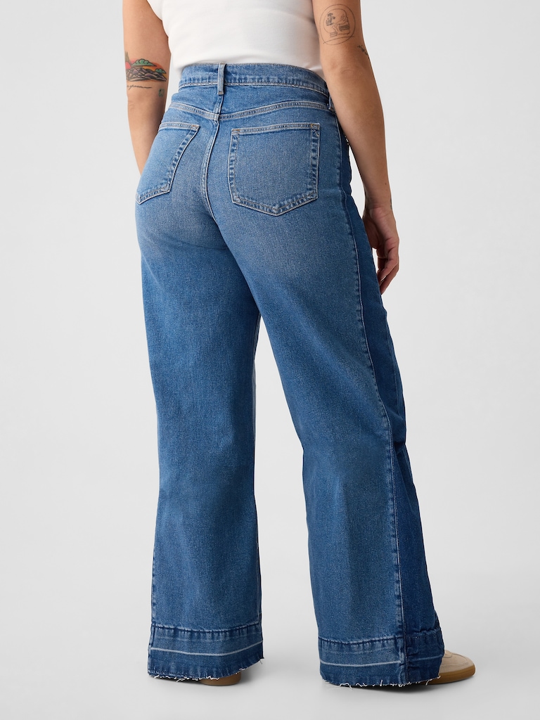 High Rise Stride Wide-Leg Jeans