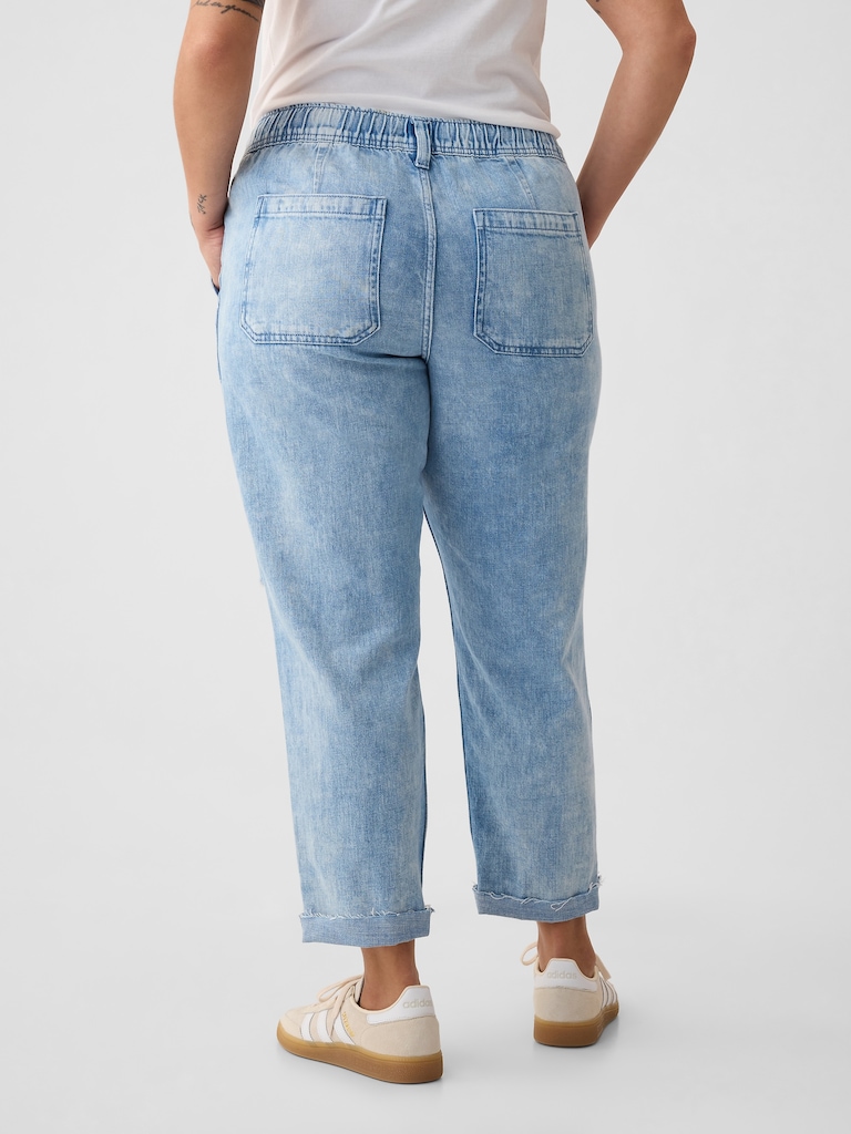 Mid Rise Easy Denim Utility Jeans