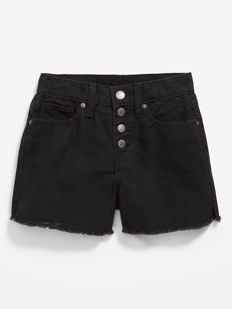 High-Waisted Wow Frayed-Hem Jean Shorts for Girls