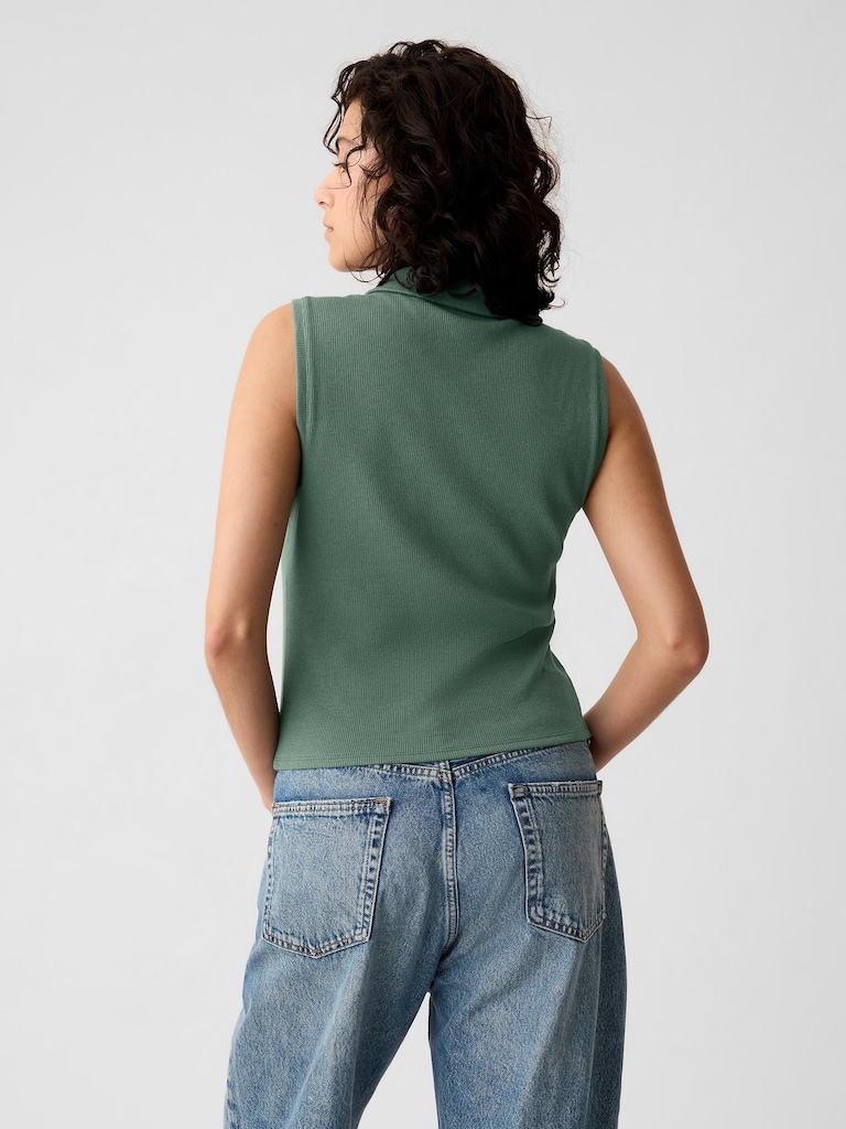 Modern Rib Cropped Polo Shirt