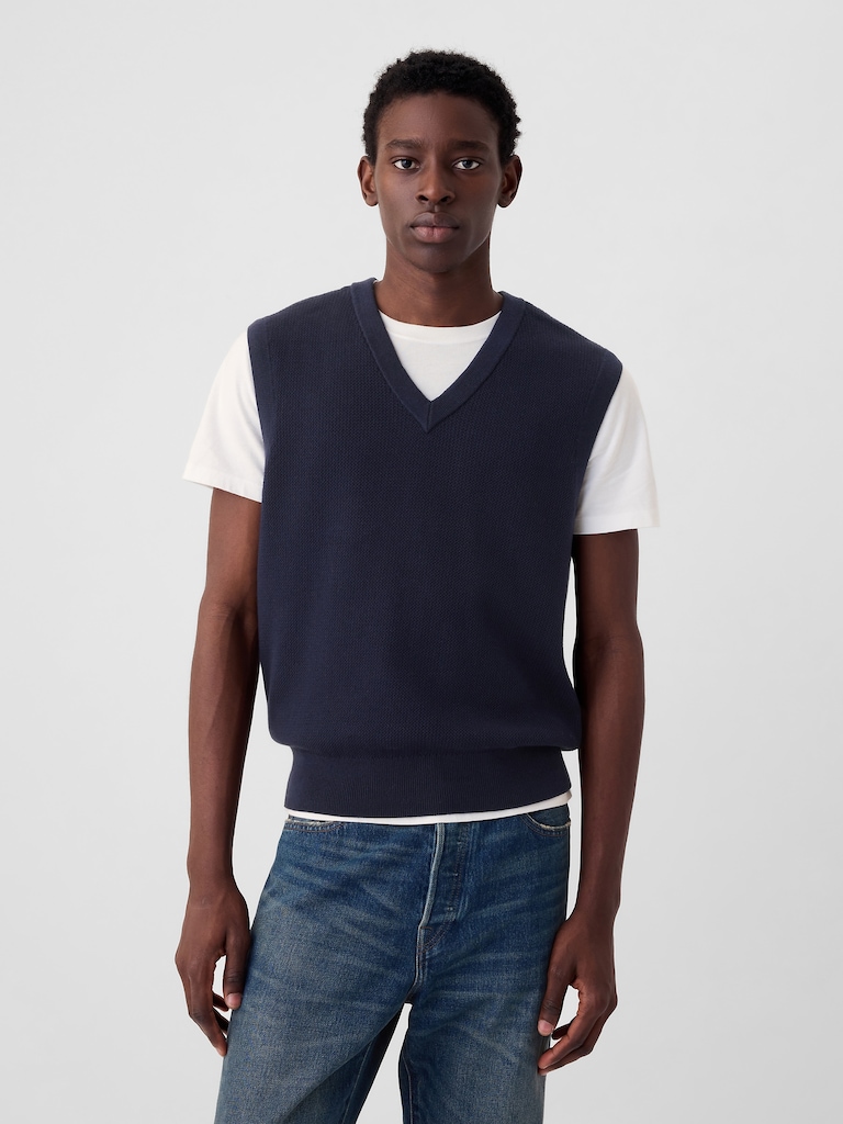 Textured Sweater Vest