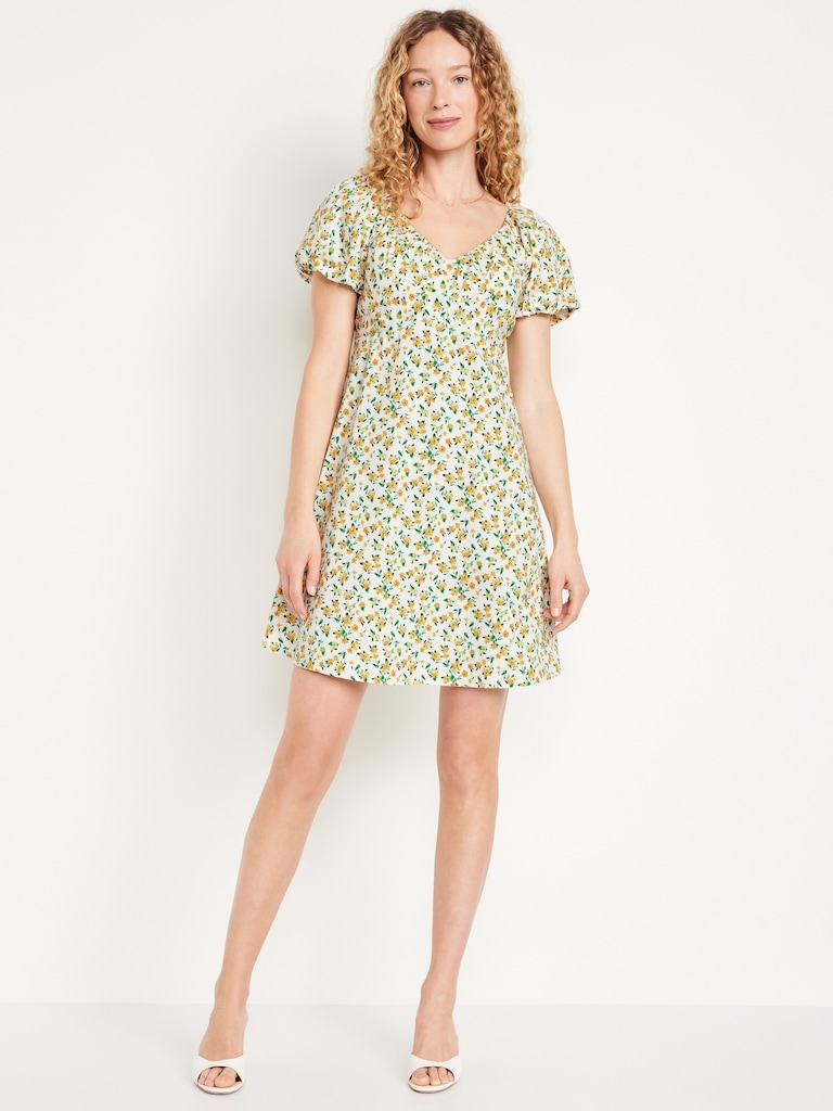 Robe trapèze courte à encolure en V