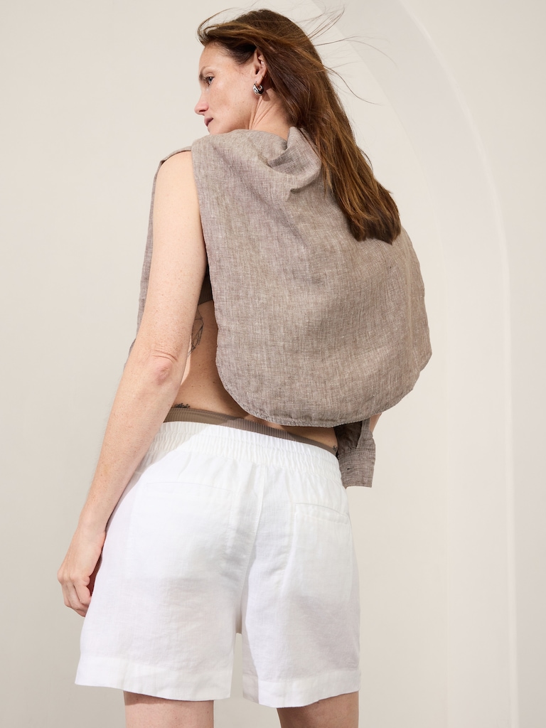 Retreat Linen Mid Rise 4" Short