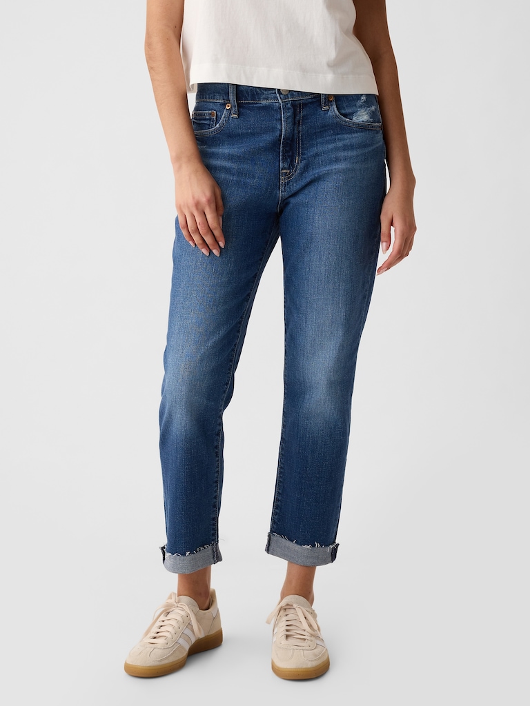 Mid Rise Girlfriend Jeans