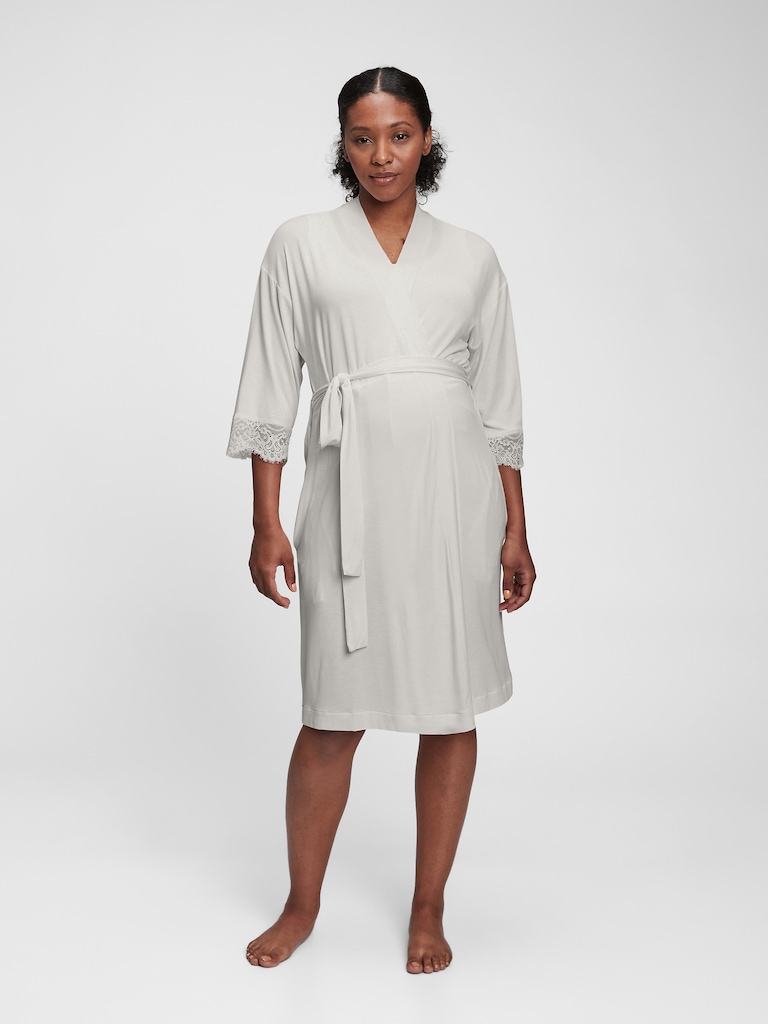 Maternity Softest Modal Lace-Trim Robe