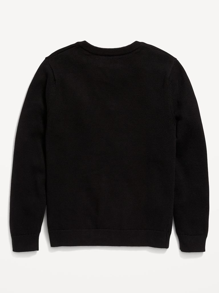 School Uniform Solid V-Neck Sweater for Boys