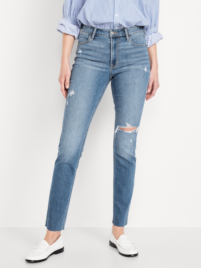 High-Waisted Wow Straight Ankle Jeans