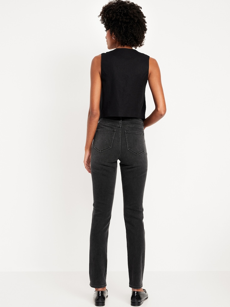 High-Waisted Wow Straight Ankle Jeans