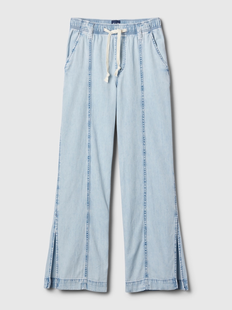 Denim Easy Wide-Leg Pants