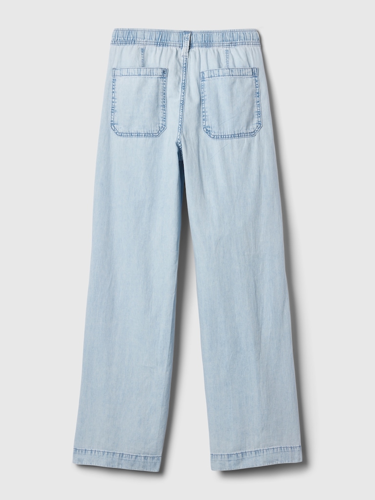 Denim Easy Wide-Leg Pants