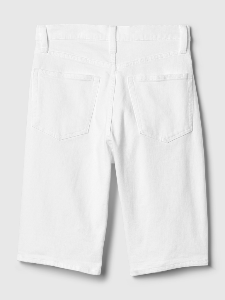9" High Rise Denim Bermuda Shorts