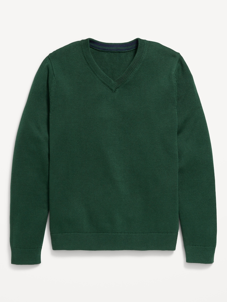 School Uniform Solid V-Neck Sweater for Boys