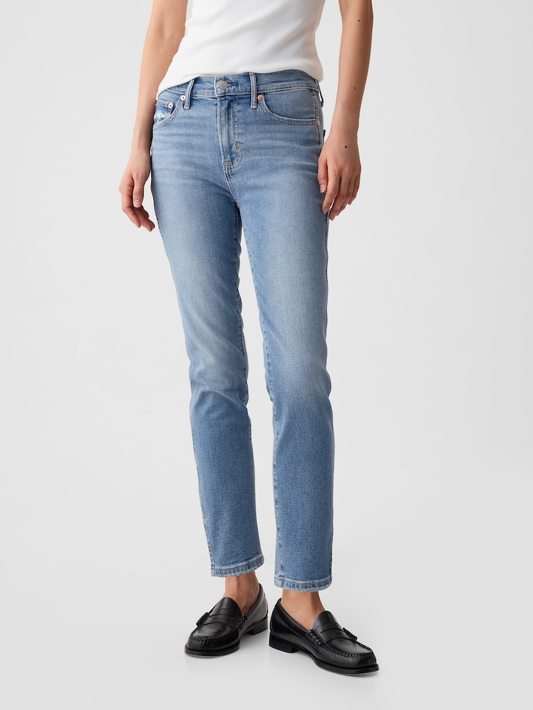 Mid Rise Split-Hem Vintage Slim Jeans