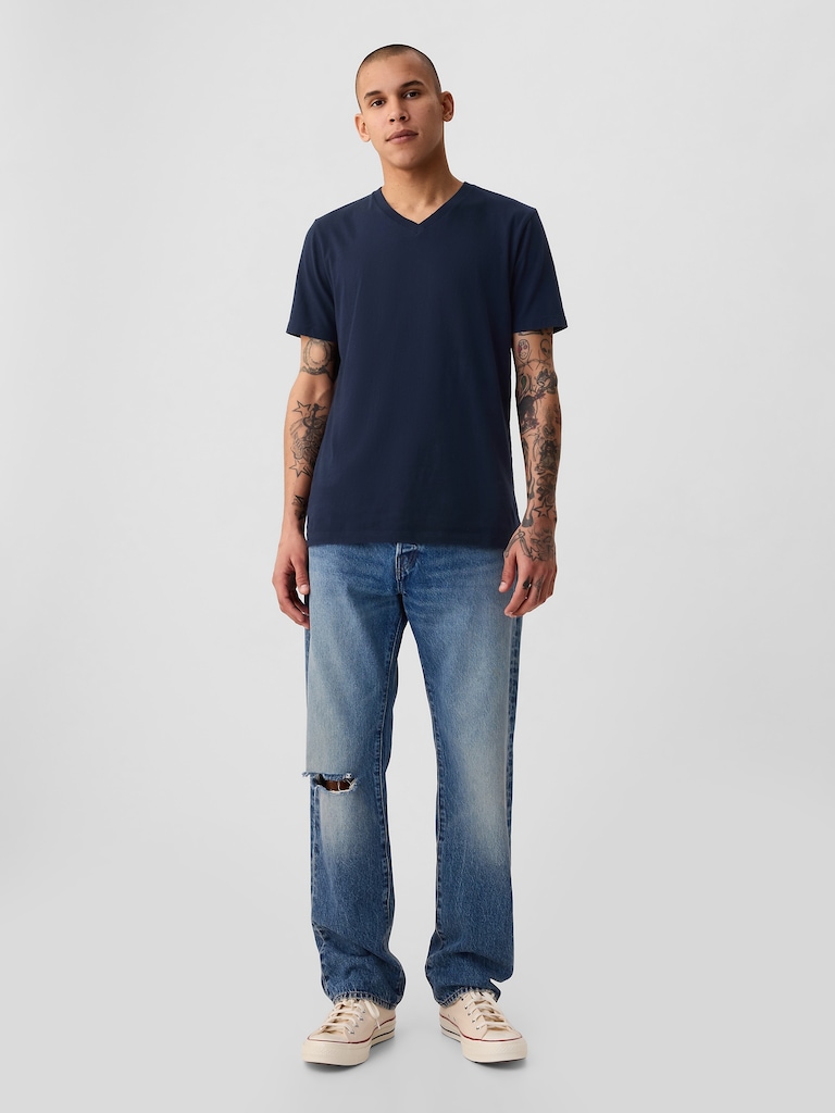 Cotton Jersey V-Neck T-Shirt