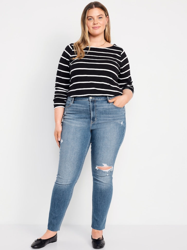 High-Waisted Wow Straight Ankle Jeans