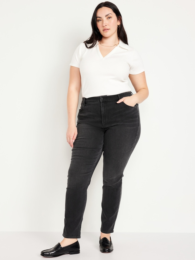High-Waisted Wow Straight Ankle Jeans