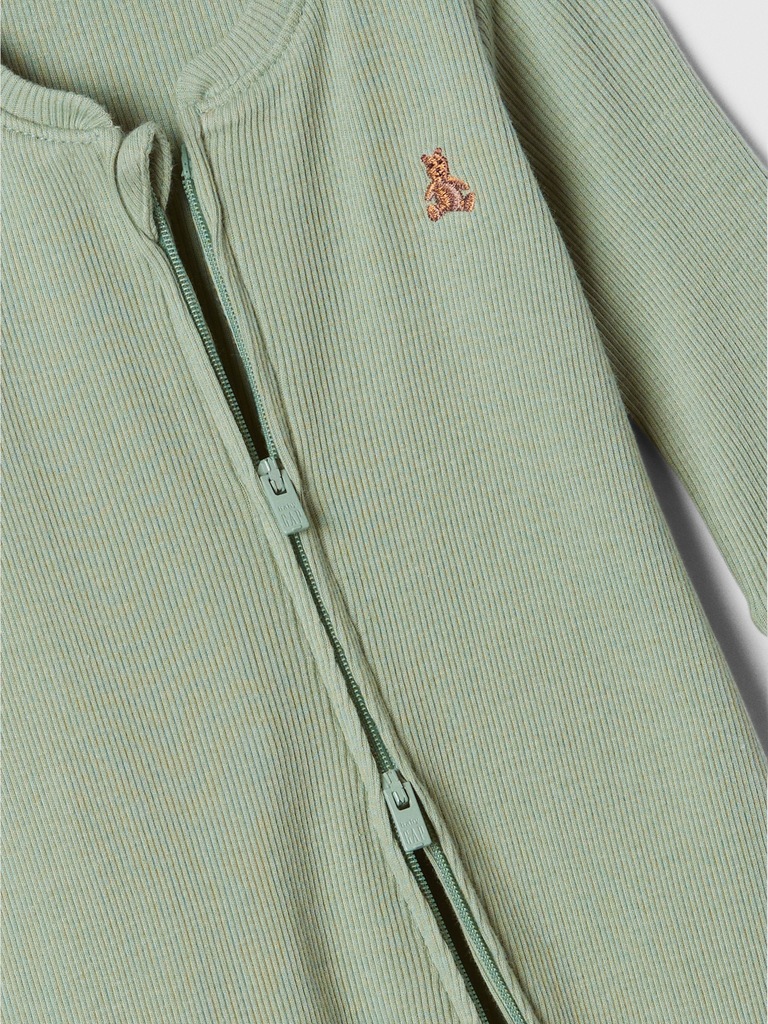 Baby Ribbed Two-Way Zip One-Piece