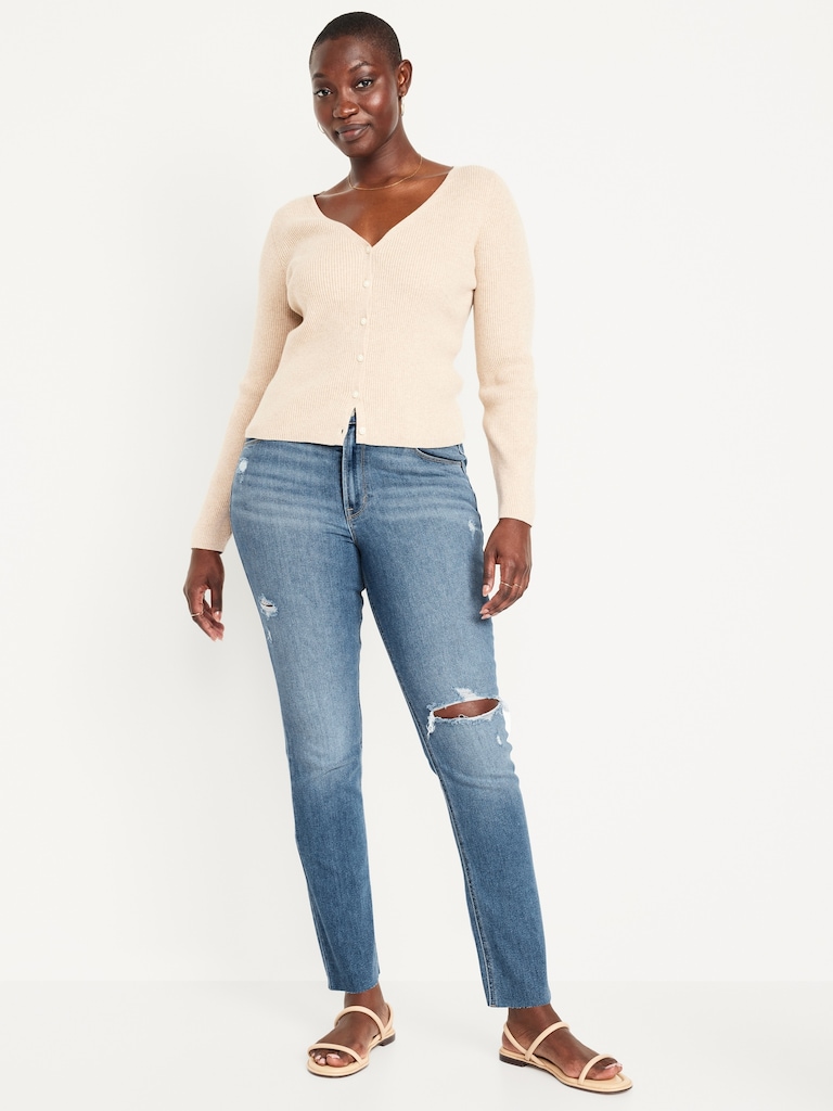 High-Waisted Wow Straight Ankle Jeans