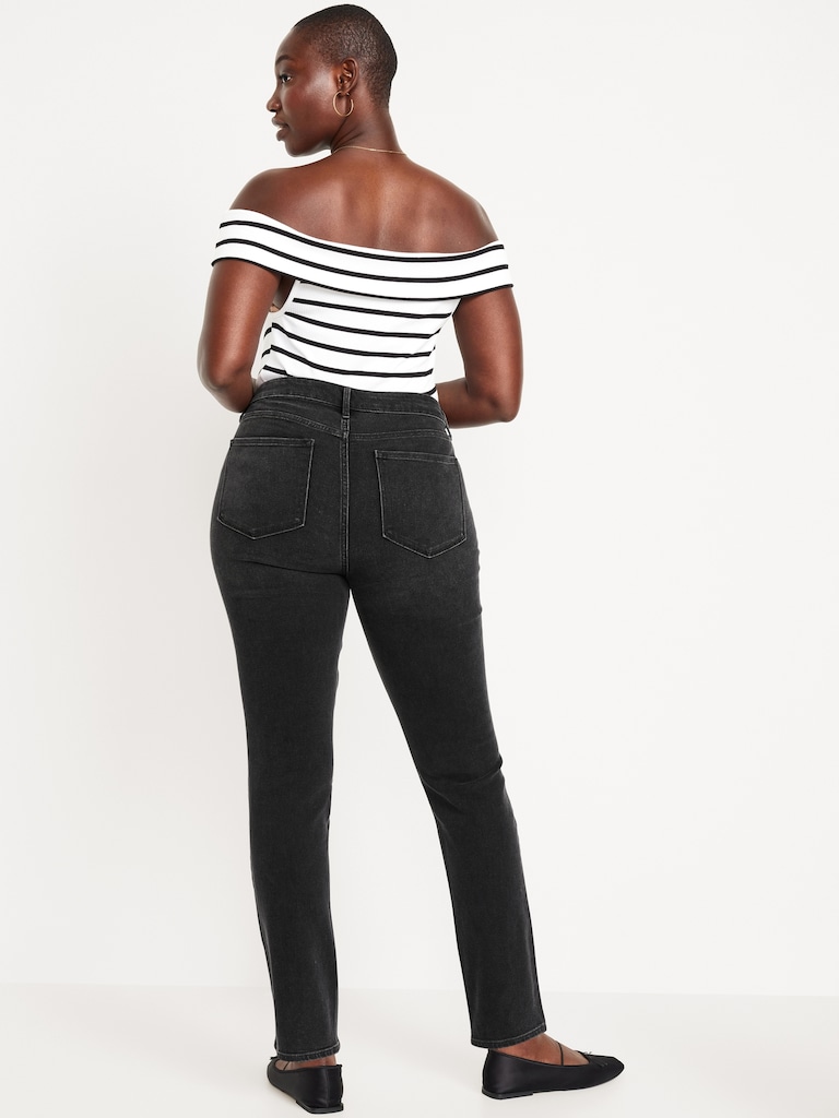 High-Waisted Wow Straight Ankle Jeans