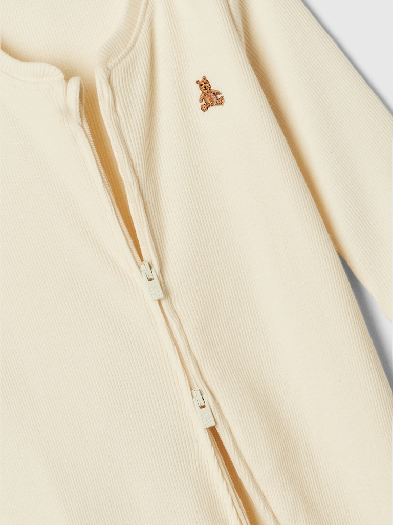 Baby Ribbed Two-Way Zip One-Piece