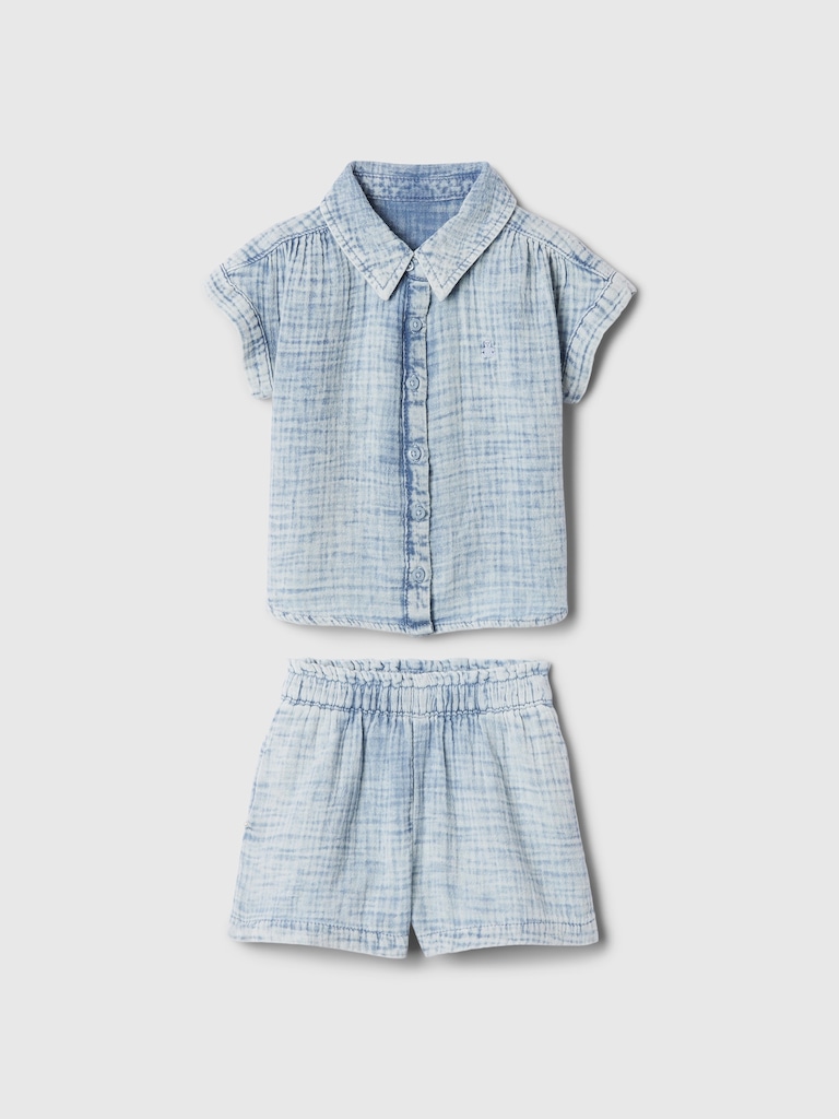Baby & Toddler Crinkle Gauze Two-Piece Outfit Set