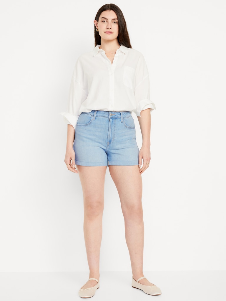 High-Waisted Wow Jean Shorts -- 3-inch inseam