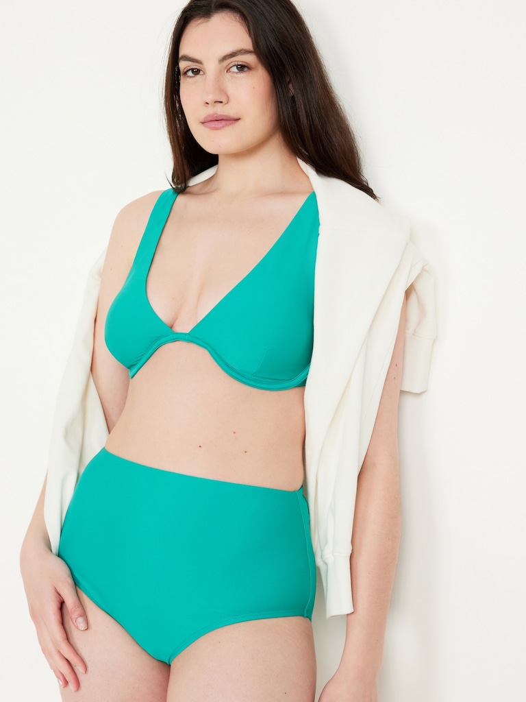 High-Waisted French-Cut Bikini Swim Bottoms