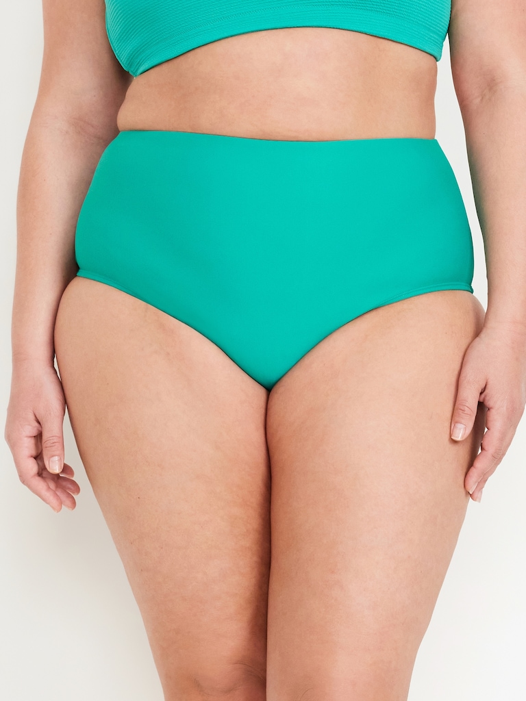 High-Waisted French-Cut Bikini Swim Bottoms