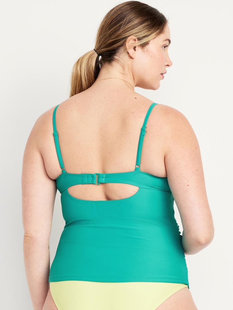 Maternity Twist-Front Nursing Tankini Swim Top